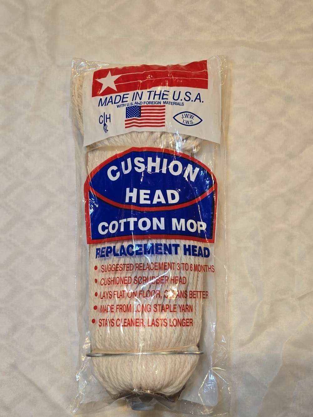 MOP Head, Cushion Cotton Mop Replacement Head - White